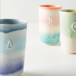 Anthropologie Wanda Ombré Tumbler Letter ‘N’